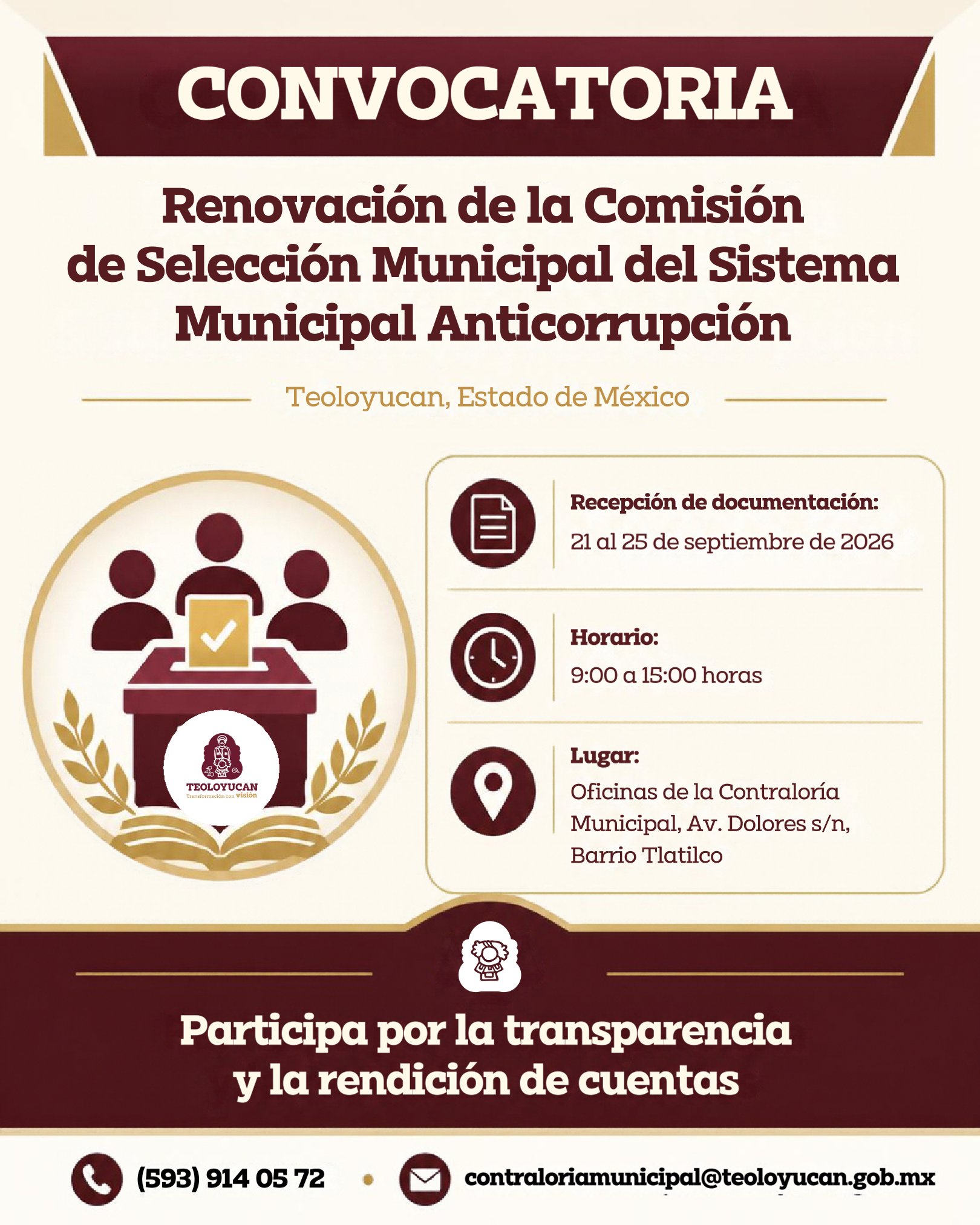 Renovación de la Comisión de Selección Municipal del Sistema Municipal Anticorrupción
