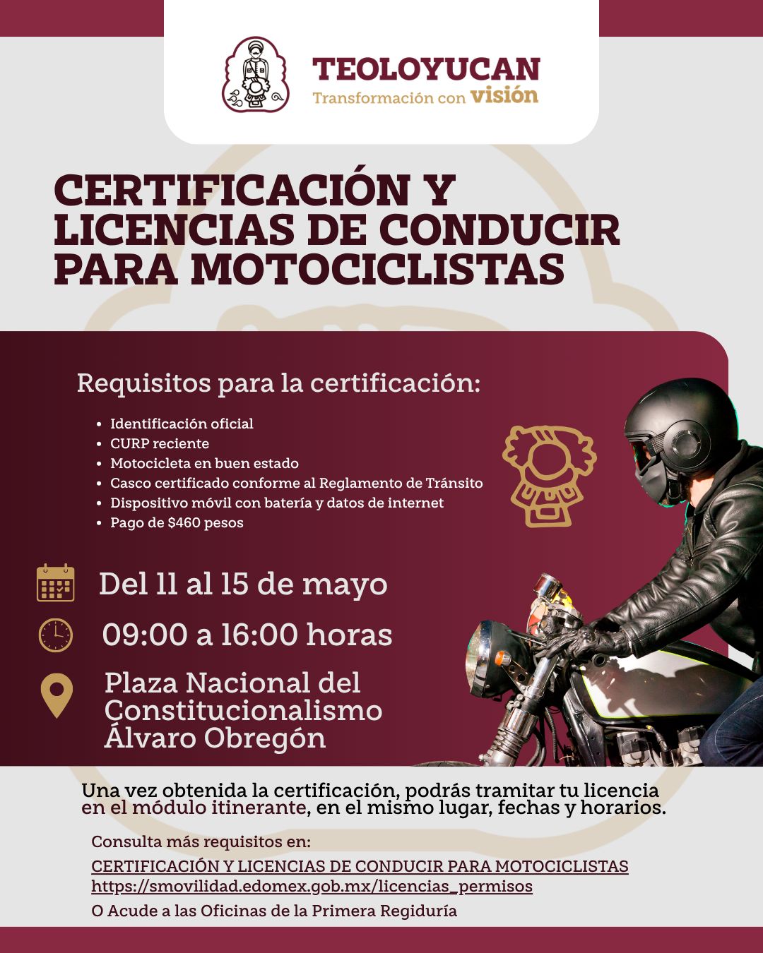 Servicio de Certificación y Licencias de Conducir para Motociclistas.