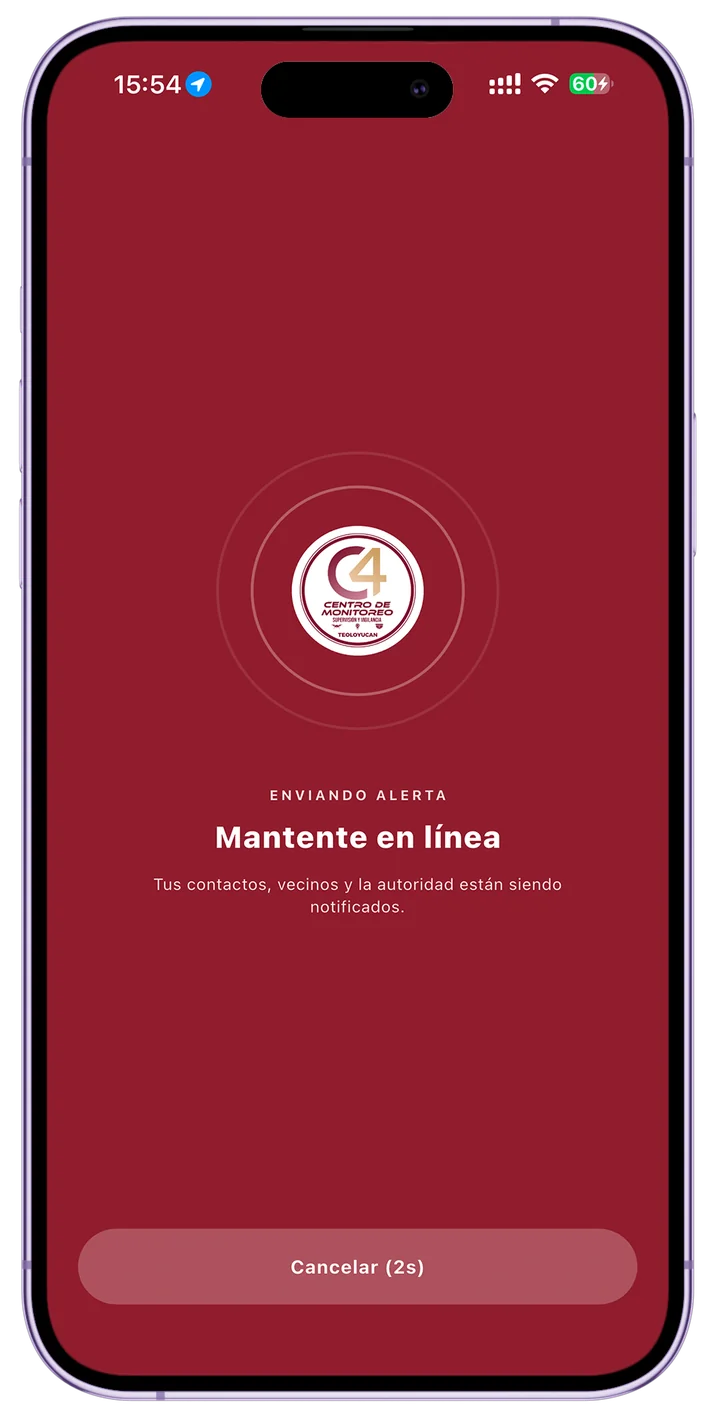 Alerta enviada — mantente en línea