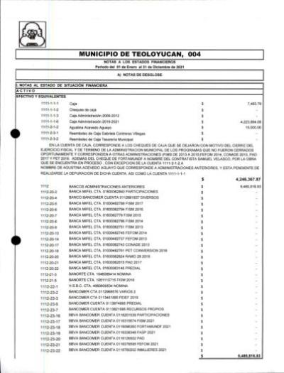 Notas de desglose