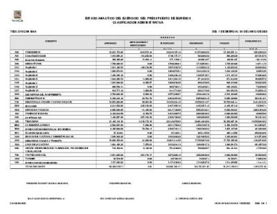 Estado Analitico del ejercicio del presupuesto de egresos clasificación administrativa