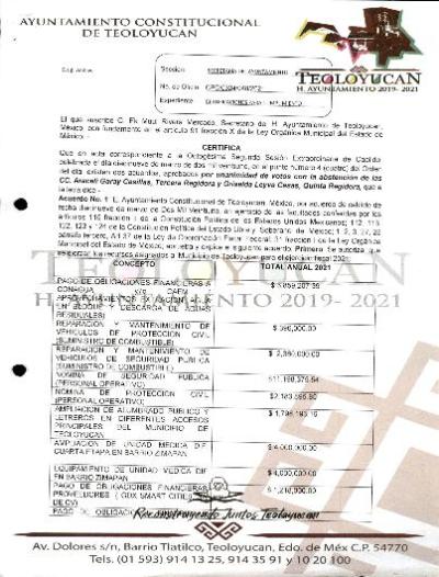 2 ACTAS DE MODIFICACION AL PRESUPUESTO 2021