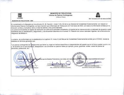 Informe Pasivos Contingente