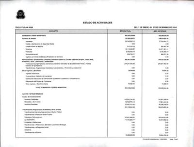 Estado de Actividades