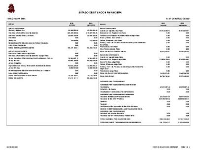 ESTADO DE SITUACIÓN FINANCIERA