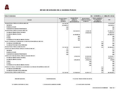 ESTADO DE VARIACIÓN EN LA HACIENDA PUBLICA