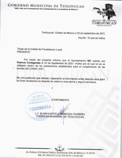 INFORME SOBRE PASIVOS CONTINGENTES
