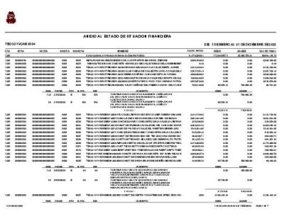 Anexo al estado de situacion financiera