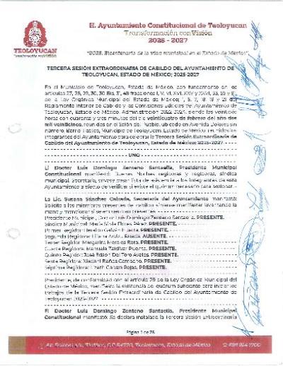Acta de Aprobación del Presupuesto