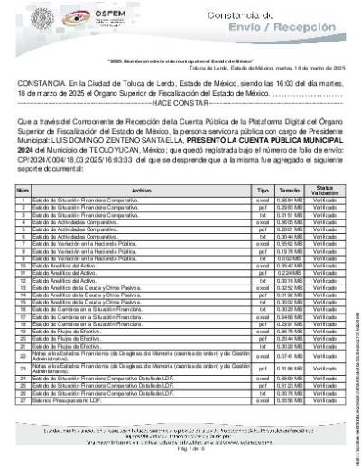 Acuse Cuenta Pública 2024