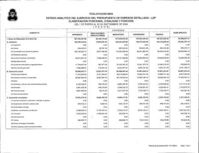 EA DEL PRESUPUESTO DE EGRESOS CLASIF FUNCIONAL