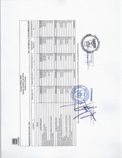 Estado Analitico del Activo 2022