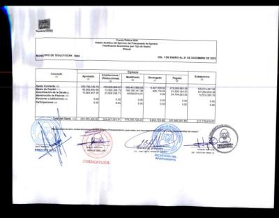 ESTADO ANALITICO CLASIFICACION POR TIPO DE GASTO