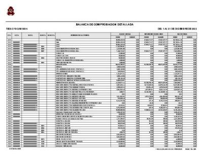 Balanza de Comprobación Detallada
